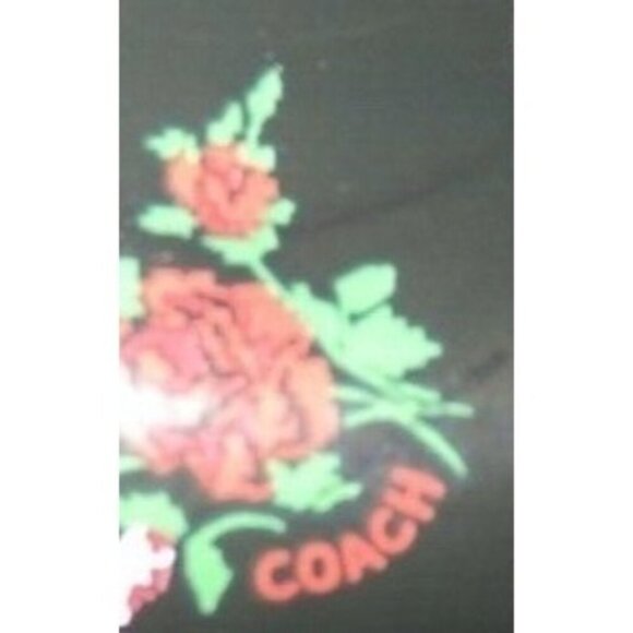 Coach Black Floral Leather Rowan Crossbody Boston Bag Satchel Crossbody with COA - Picture 11 of 13